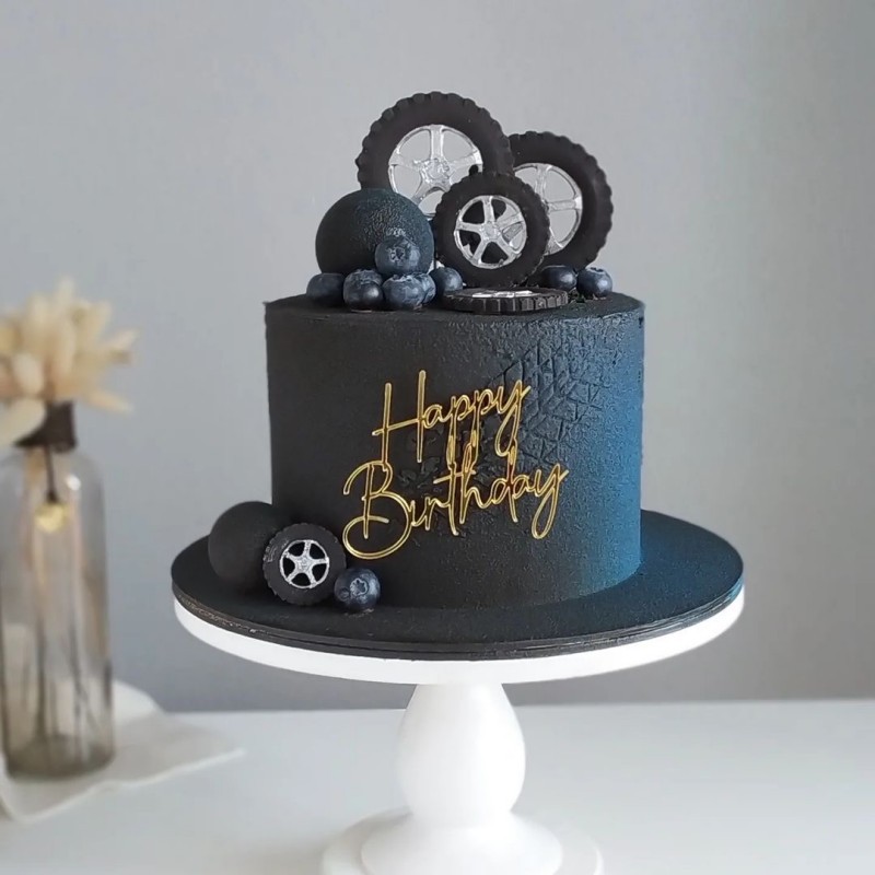 Топпер Happy Birthday8 золото торцевой без палочки, 9см